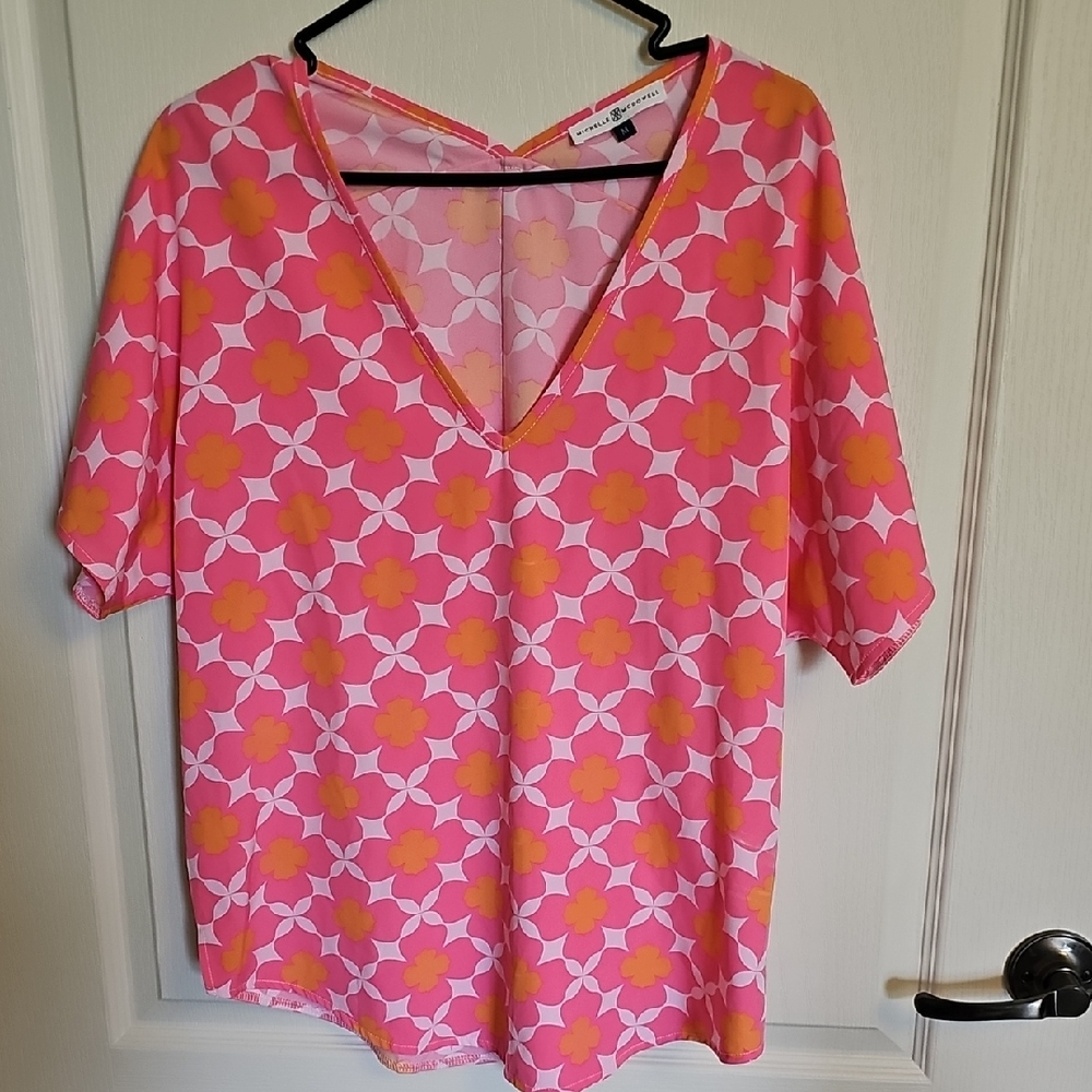 Vibrant Floral V-Neck Blouse